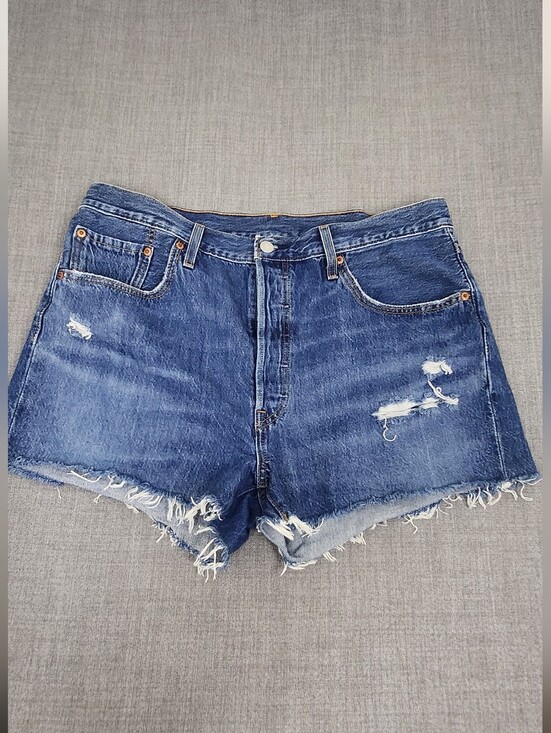 Levi's Pants - Levis 501 Button Fly 100% Cotton Distressed Style Denim Jean Shorts. 33